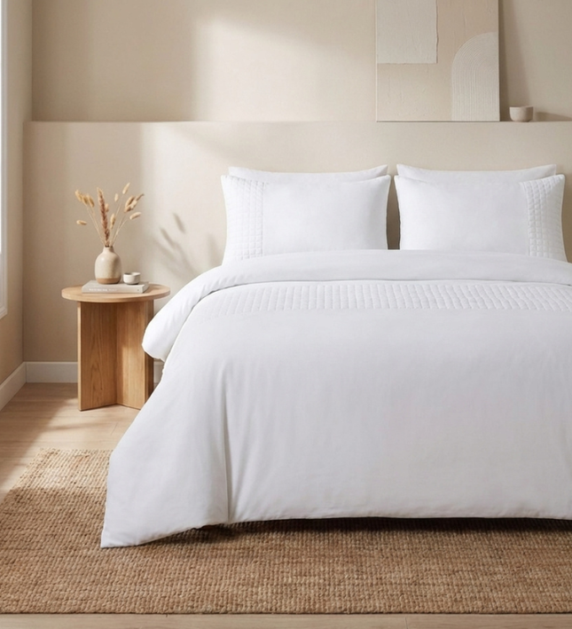 Dekbedovertrek Velvet Band - Wit