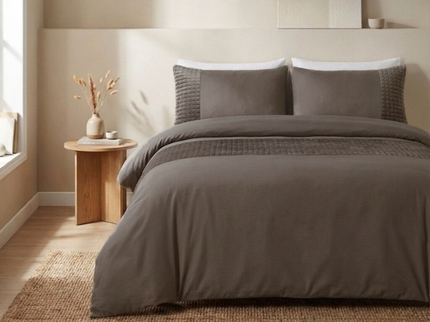 Dekbedovertrek Velvet Band - Taupe