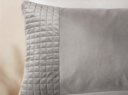 Dekbedovertrek Velvet Band - Sand/Grijs