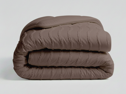 Easy Dekbed Zonder Overtrek -  Japandi Waves - Bruin