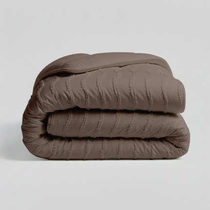 Easy Dekbed Zonder Overtrek -  Japandi Waves - Bruin