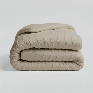 Easy Dekbed Zonder Overtrek - Japandi Waves - Taupe