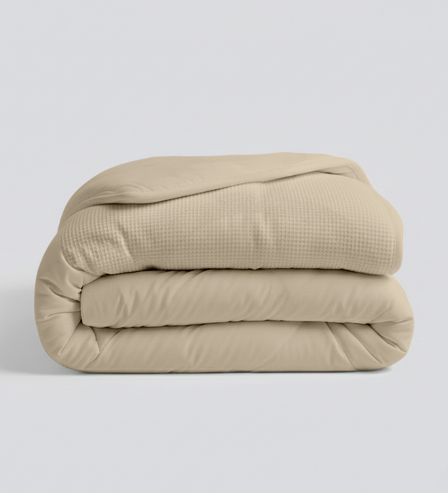 Easy Dekbed Zonder Overtrek - Waffle Band - Zand