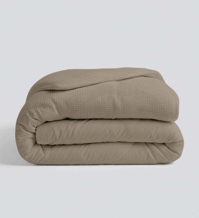 Easy Dekbed Zonder Overtrek - Waffle Band - Taupe