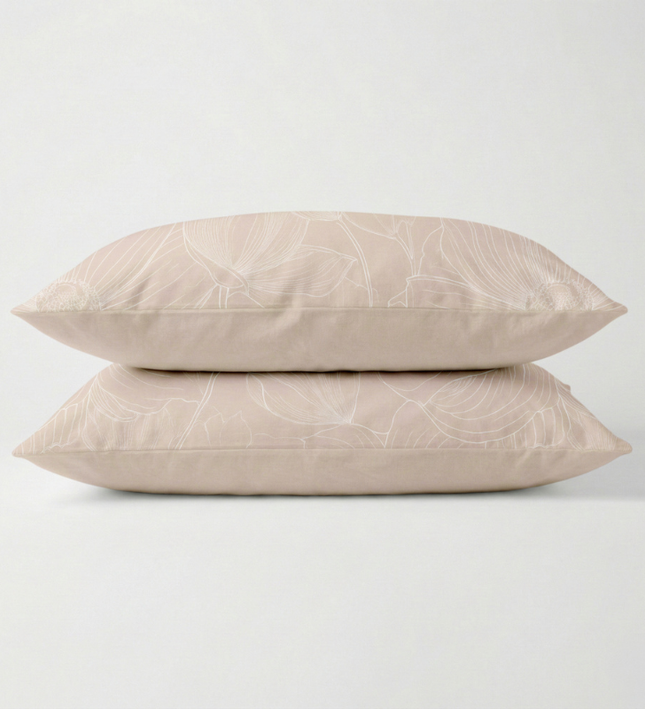 2-PACK: Kussenslopen - Sketched Flowers