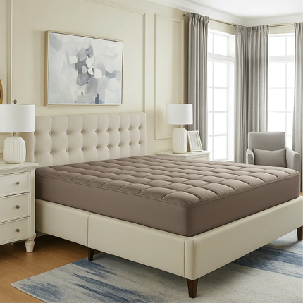 Wasbare Topper & Hoeslaken in 1 – Ultiem Slaapcomfort - Taupe