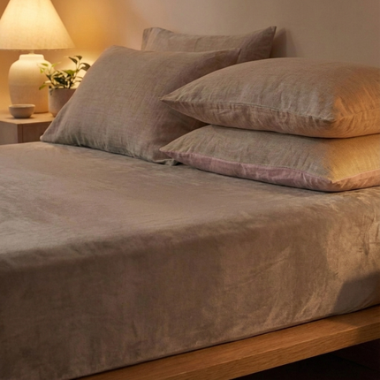 Hoeslaken Velvet - Taupe