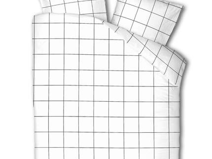 Dekbedovertrek Percale Katoen - Squared Wit