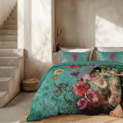 Dekbedovertrek Percale Katoen - Elephant Boheima