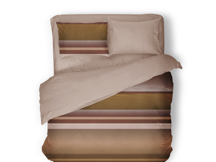 Dekbedovertrek Percale Katoen - Stripe Kaneel