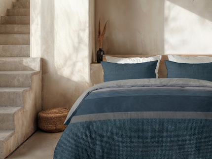 Dekbedovertrek Percale Katoen - Stripe Blue Ties