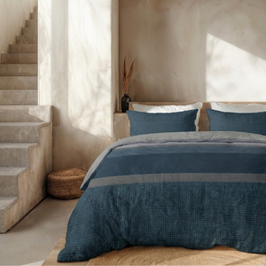 Dekbedovertrek Percale Katoen - Stripe Blue Ties