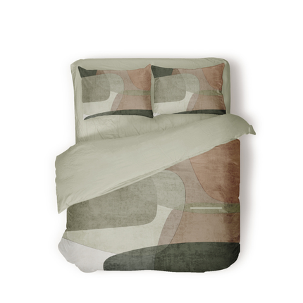 Dekbedovertrek Percale Katoen - Retro Green