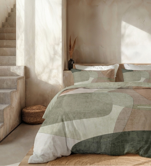 Dekbedovertrek Percale Katoen - Retro Green