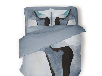 Dekbedovertrek Percale Katoen - Abstract Marble - Blauw