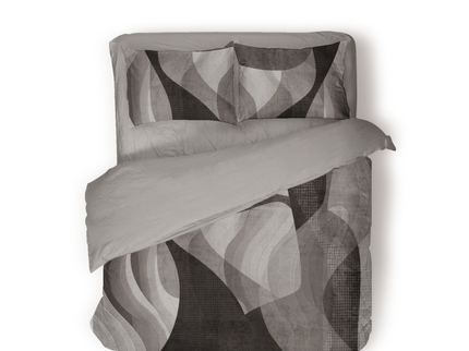 Dekbedovertrek Percale Katoen - Abstract Marble - Grijs