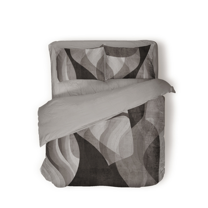 Dekbedovertrek Percale Katoen - Abstract Marble - Grijs