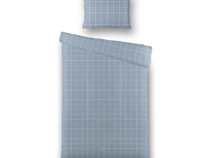 Dekbedovertrek Percale-Katoen - Squared Blauw