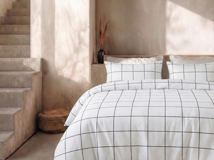 Dekbedovertrek Percale Katoen - Squared Wit
