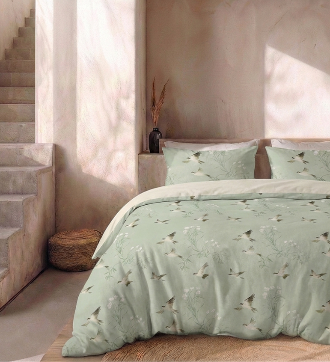 Dekbedovertrek Percale Katoen - Lotus Birds