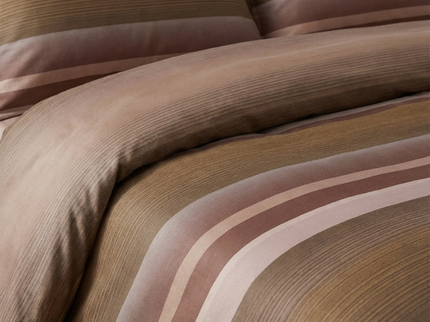 Dekbedovertrek Percale Katoen - Stripe Kaneel