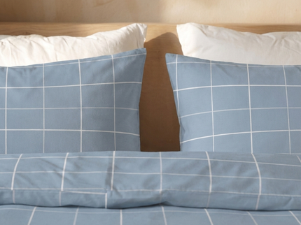 Dekbedovertrek Percale-Katoen - Squared Blauw