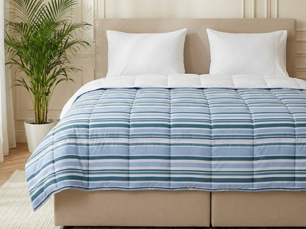Easy Dekbed Zonder Overtrek - Horizontal Lines - Navy