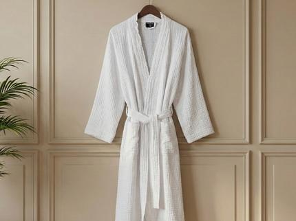 Badjas Mousseline Katoen - Wit