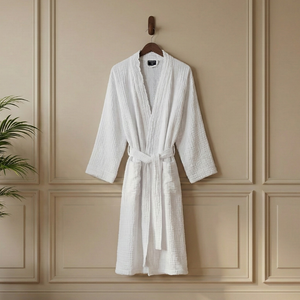 Badjas Mousseline Katoen - Wit