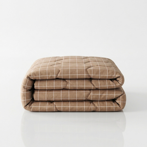 Easy Dekbed Zonder Overtrek - Squares - Taupe