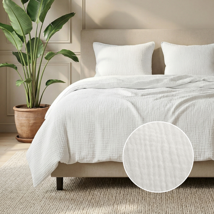 Dekbedovertrek Percale-Katoen - Mousseline - Off White