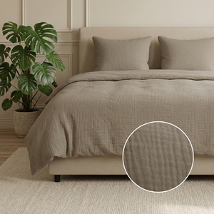 Dekbedovertrek Percale-Katoen - Mousseline - Taupe