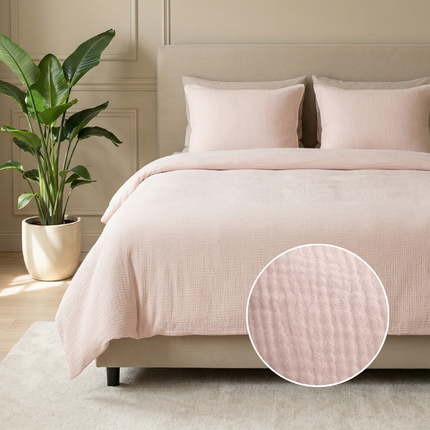Dekbedovertrek Percale-Katoen - Mousseline - Roze