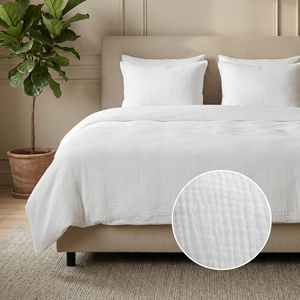 Dekbedovertrek Percale-Katoen - Mousseline - Wit