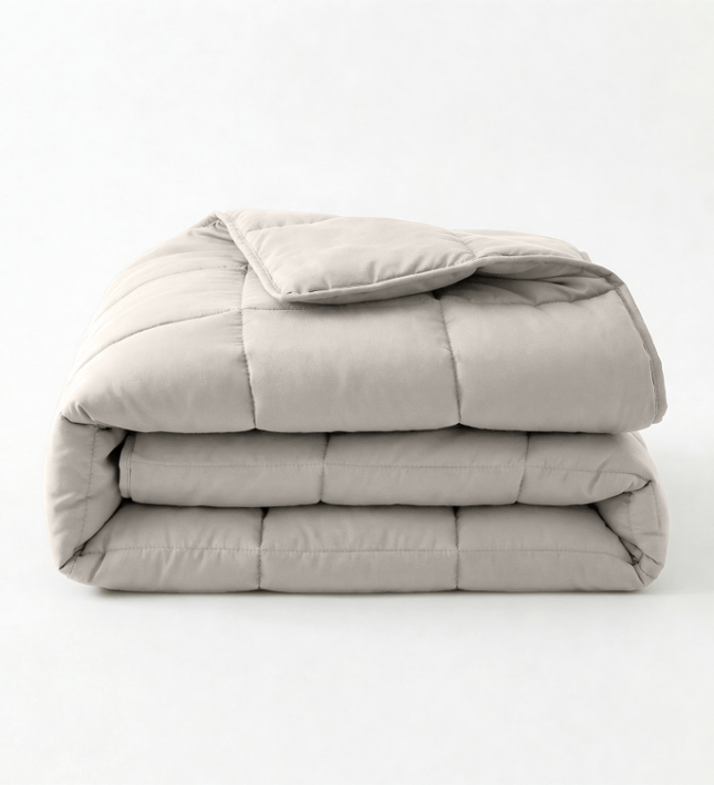 Lazy Dekbed Zonder Overtrek - Percale Katoen - Taupe/Grijs