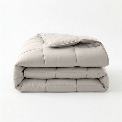 Lazy Dekbed Zonder Overtrek - Percale Katoen - Taupe/Grijs