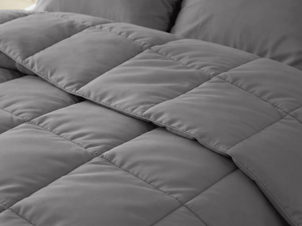 Lazy Dekbed Zonder Overtrek - Percale Katoen - Antraciet