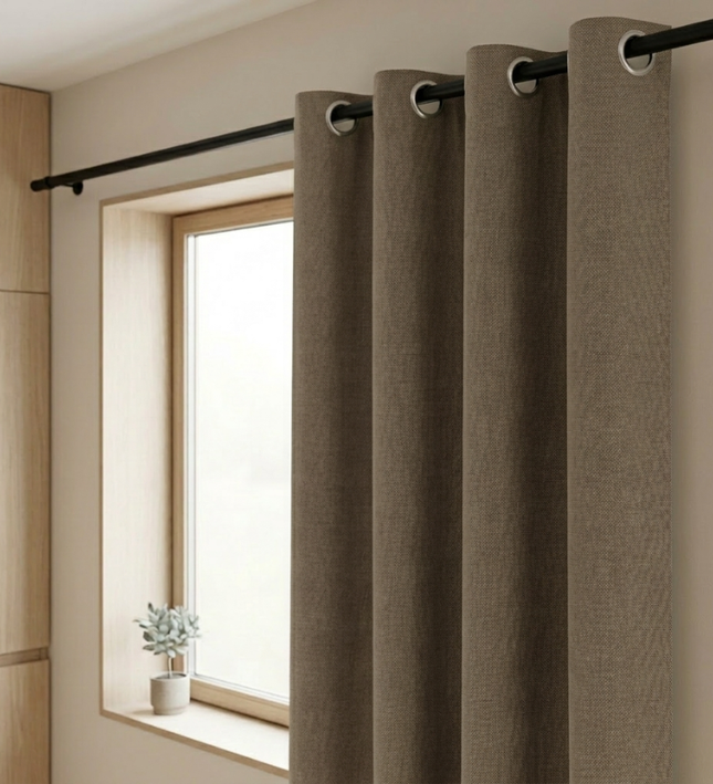 Gordijnen 100% Verduisterend - Ringen - Taupe