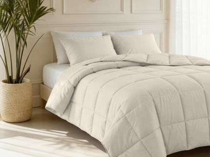 Lazy Dekbed Zonder Overtrek - Percale Katoen - Beige