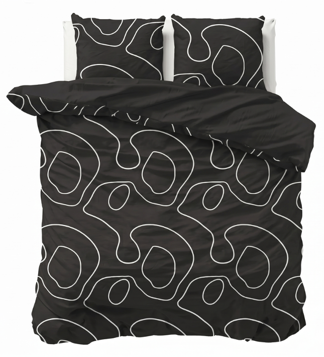 Dekbedovertrek Doodles - Zwart
