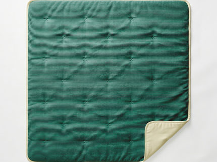 Easy Dekbed Zonder Overtrek Corduroy - Donker Groen/Crème