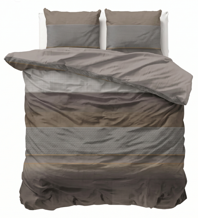 Dekbedovertrek Percale-Katoen Verkoelend - Stripe Geometrie