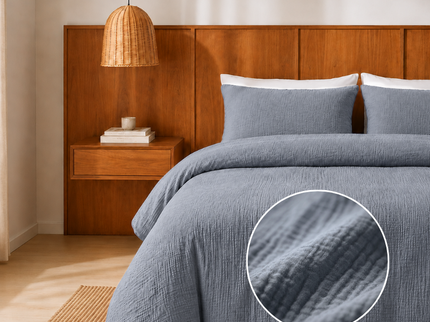 Dekbedovertrek Percale-Katoen - Mousseline - Navy