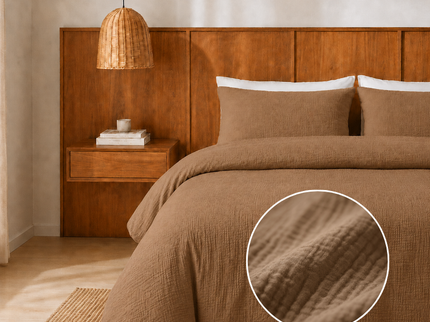 Dekbedovertrek Percale-Katoen - Mousseline - Terracotta