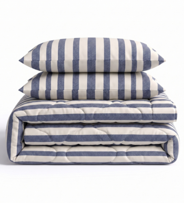 Lazy Dekbed Zonder Overtrek met Instopstrook - Katoen - Royal Stripe