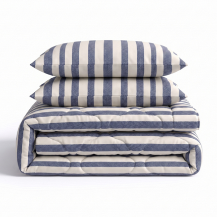 Lazy Dekbed Zonder Overtrek met Instopstrook - Katoen - Royal Stripe