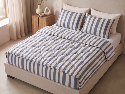 Lazy Dekbed Zonder Overtrek met Instopstrook - Katoen - Royal Stripe