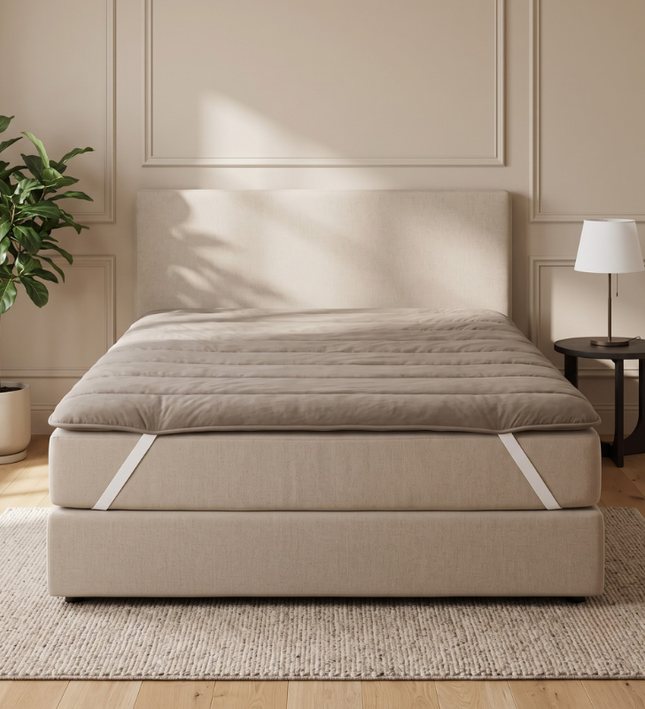 Wasbare Topper & Hoeslaken in 1 - Taupe