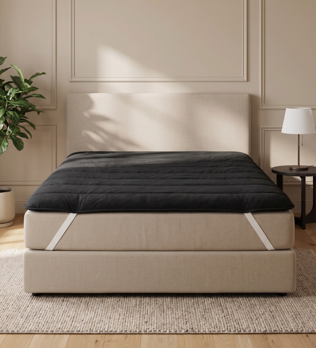 Wasbare Topper & Hoeslaken in 1 - Zwart