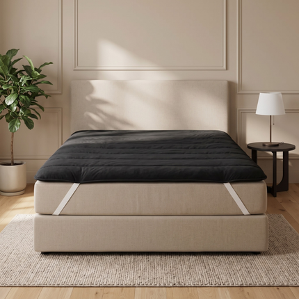 Wasbare Topper & Hoeslaken in 1 - Zwart